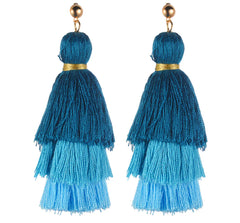 Gradient Fringe Tassel Earrings