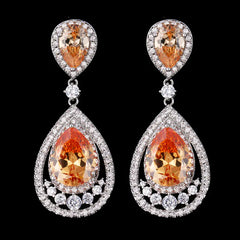 Colorful Waterdrop Earrings with Zircon Inlay