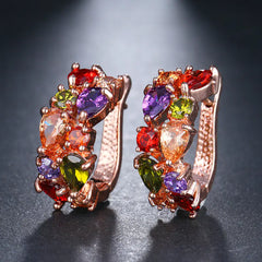 Colorful Waterdrop Zircon Earrings - Mona Lisa Collection