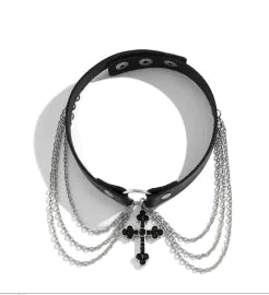 Gothic Pattern PU Alloy Cross Necklace (One Piece)
