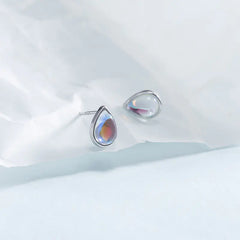 Fengxiaoling 100% 925 Silver Moonstone Drop Earrings