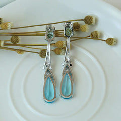 Elegant Sky Blue Teardrop Earrings