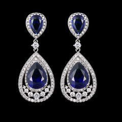 Colorful Waterdrop Earrings with Zircon Inlay