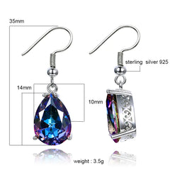 Colorful Rainbow Waterdrop Earrings in Pear Shape