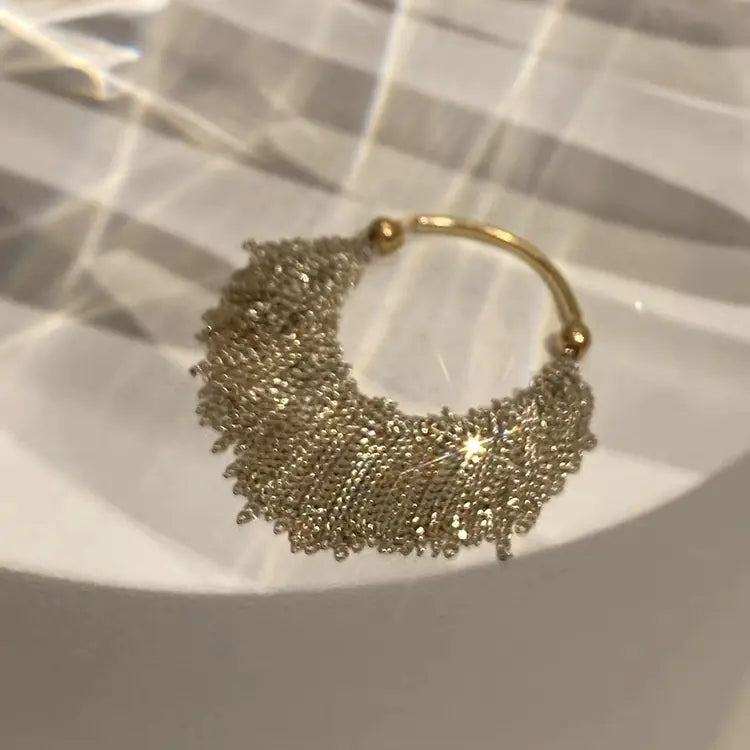 Elegant Tassel Statement Ring