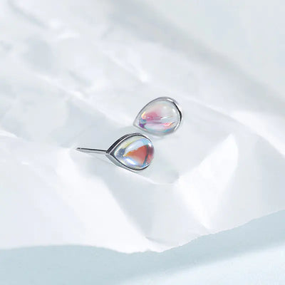 Fengxiaoling 100% 925 Silver Moonstone Drop Earrings