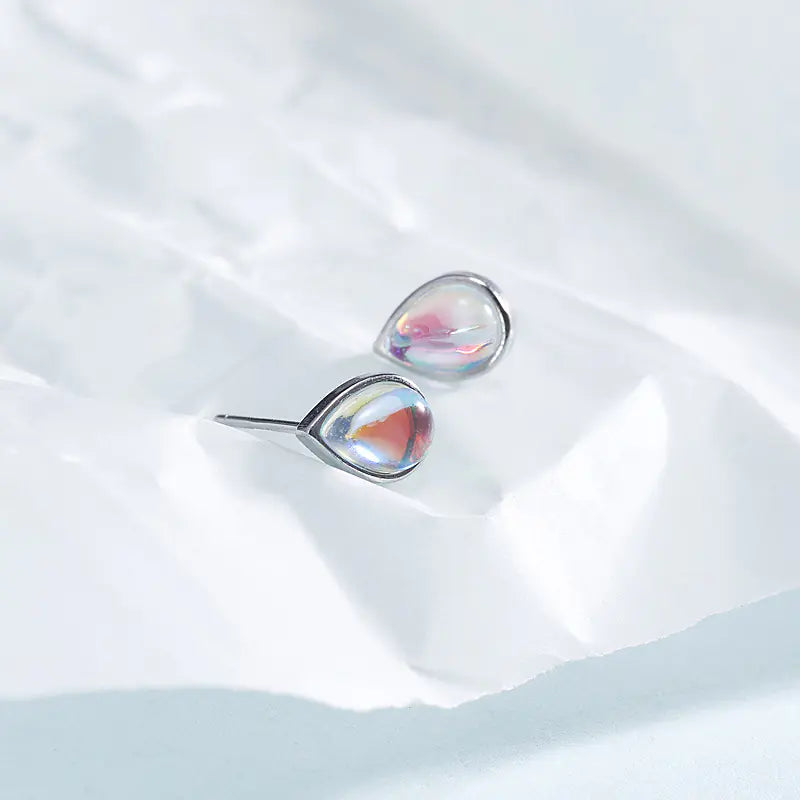 Fengxiaoling 100% 925 Silver Moonstone Drop Earrings