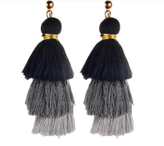 Gradient Fringe Tassel Earrings