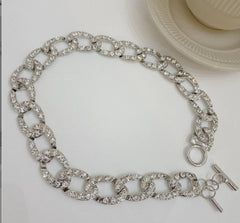 Fashionable Chunky Chain Rhinestone Necklace for Women