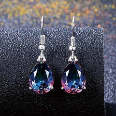 Colorful Rainbow Waterdrop Earrings in Pear Shape