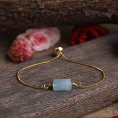 Adjustable Women’s Metal Chain Bracelet with Prismatic Stones