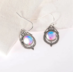 Mumbai Moonstone Earrings with Moon Design