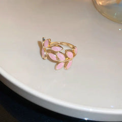 Korean Dripping Leaf Design Oil Ring