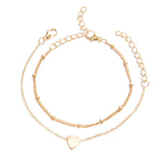 Dual Heart Charm Bracelet Duo