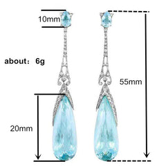 Elegant Sky Blue Teardrop Earrings