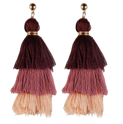 Gradient Fringe Tassel Earrings