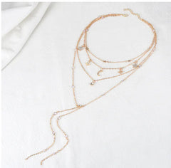 Layered Crystal Pendant Necklace