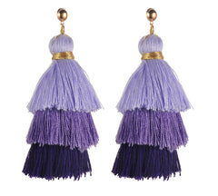 Gradient Fringe Tassel Earrings