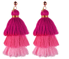 Gradient Fringe Tassel Earrings