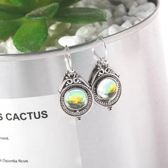 Mumbai Moonstone Earrings with Moon Design