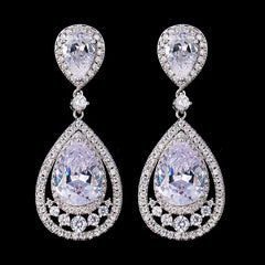 Colorful Waterdrop Earrings with Zircon Inlay