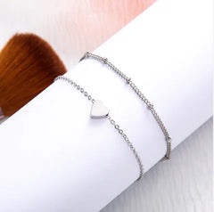 Dual Heart Charm Bracelet Duo