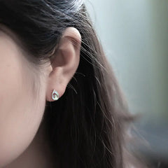 Fengxiaoling 100% 925 Silver Moonstone Drop Earrings