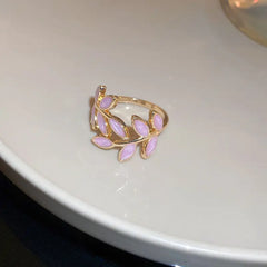 Korean Dripping Leaf Design Oil Ring