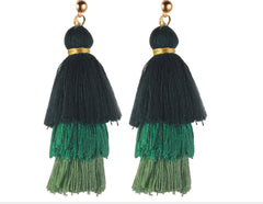 Gradient Fringe Tassel Earrings