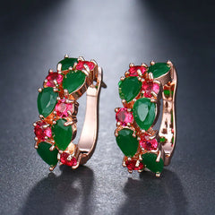 Colorful Waterdrop Zircon Earrings - Mona Lisa Collection
