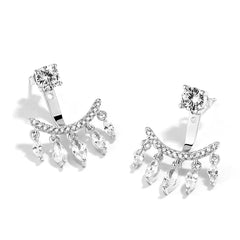 Elegant Diamond Tassel Drop Earrings