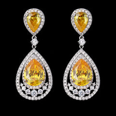 Colorful Waterdrop Earrings with Zircon Inlay