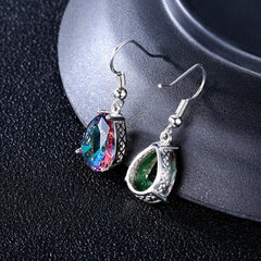 Colorful Rainbow Waterdrop Earrings in Pear Shape