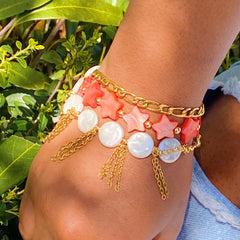 Pearl Shell Fringe Bracelet