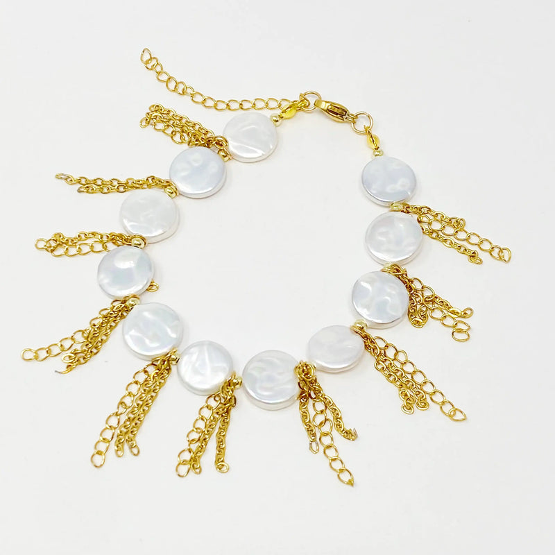 Pearl Shell Fringe Bracelet