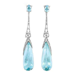 Elegant Sky Blue Teardrop Earrings