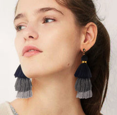 Gradient Fringe Tassel Earrings