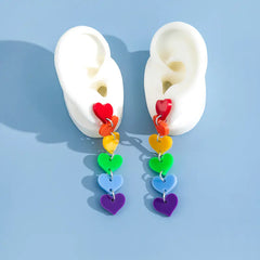 Rainbow Earrings Necklace with Colorful Acrylic Tassels