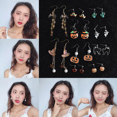 Creative Pumpkin Pearl Earrings for Halloween